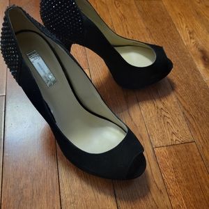 Black sparkling heel